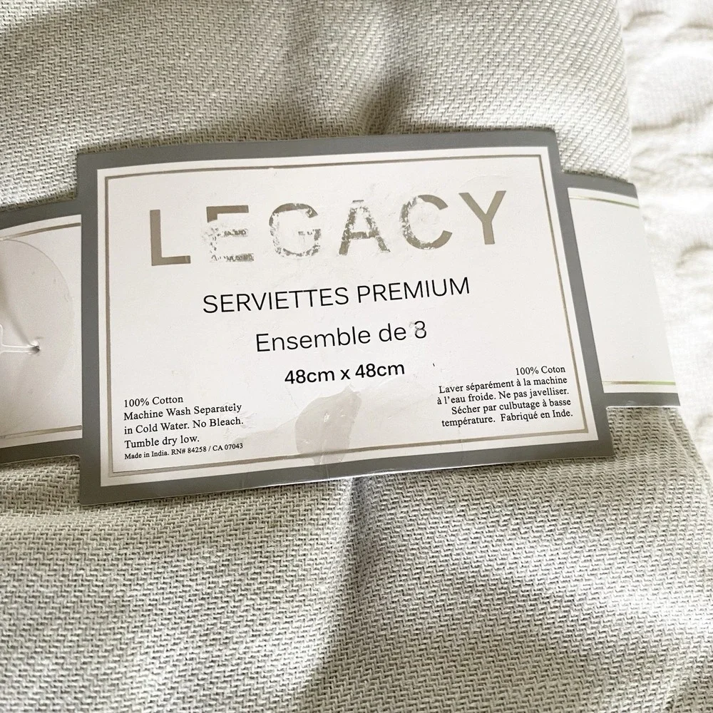100% Cotton Legacy Premium Dinner Napkins Set of 8 19